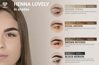 Henna for eyebrows Lovely 6 capsules, 2,5 g No3 Dark Brown