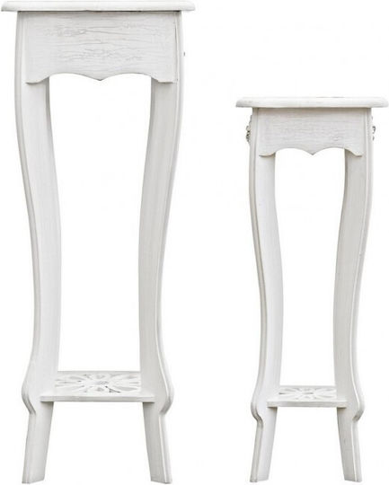 Bizzotto S/ Plant Stand Wooden White 30cmx30cmx78cmcm.