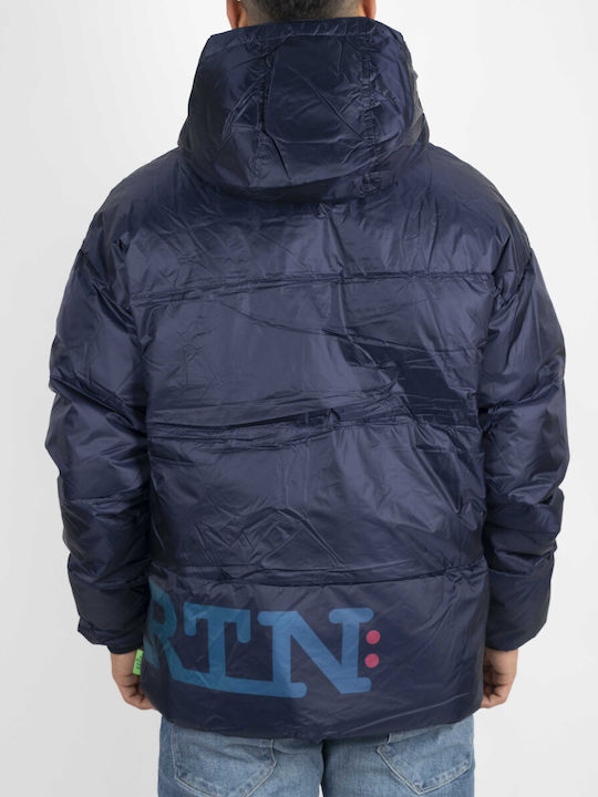 La Martina Herren Winter Jacke Puffer Marineblau