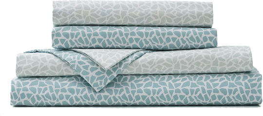 Charalambidis Textiles Mosaic Pillowcase Set Turquoise 50x70cm.
