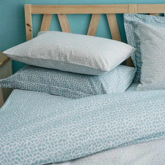 Charalambidis Textiles Mosaic Pillowcase Set Turquoise 50x70cm.