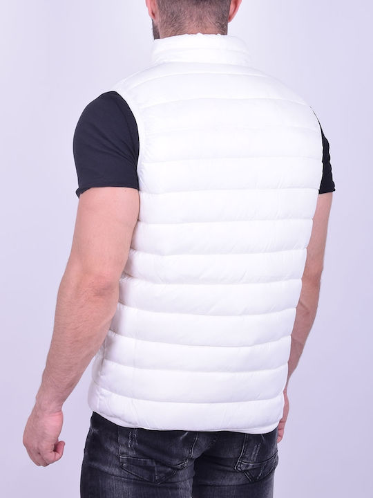 Palablu Men's Sleeveless Puffer Jacket White