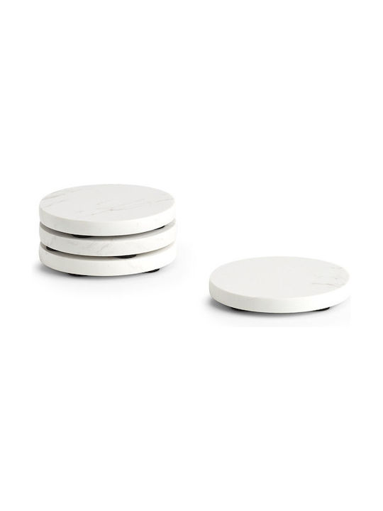 Round Stone Beige Coasters 4pcs