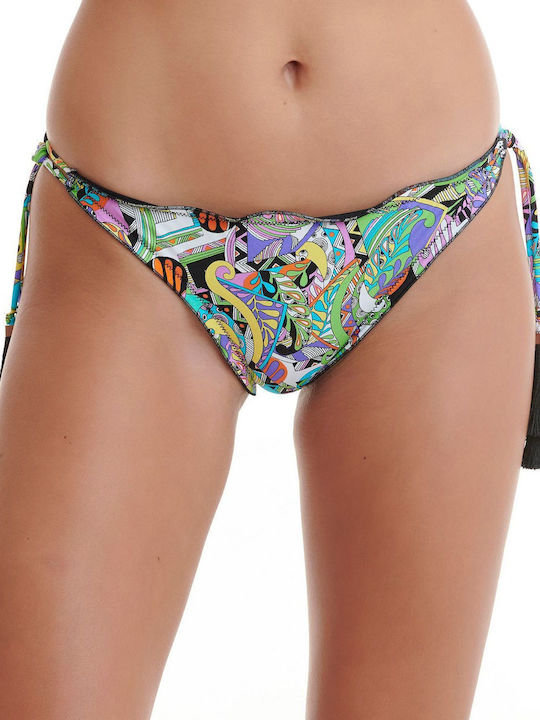 Picasso Bikini Slip with Ties Black