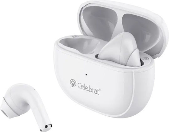 Celebrat W31 In-ear Bluetooth Handsfree Ακουστικά με Θήκη Φόρτισης Λευκά