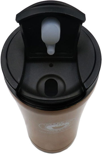 Factory Glass Thermos Stainless Steel 500ml Gold with Mouthpiece