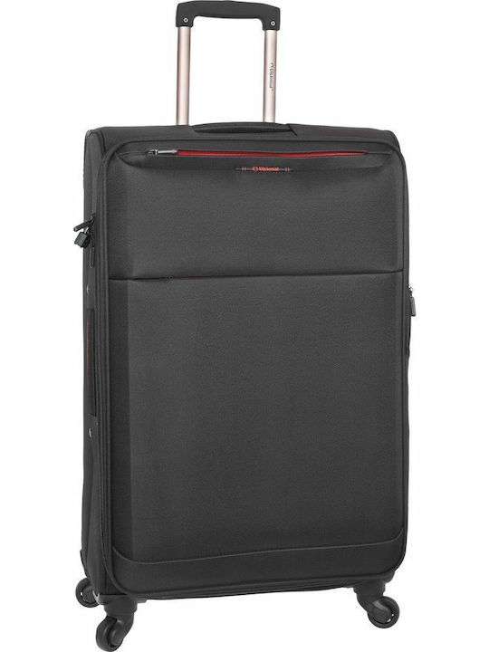 Diplomat Medium The Athens Collection Medium Fabric Black Suitcase With 4 Wheels Height 68cm