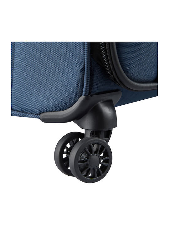 Delsey Rami Valiză De Călătorie De Cabină Din Material Textil Albastră Cu 4 Roți Înălțime 55 Cm
