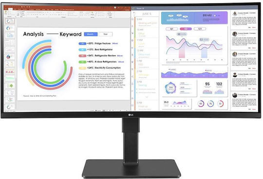 LG 34BQ77QC-B Ultrawide IPS HDR Gebogen Monitor 34" QHD 3440x1440 mit Reaktionszeit 5ms GTG