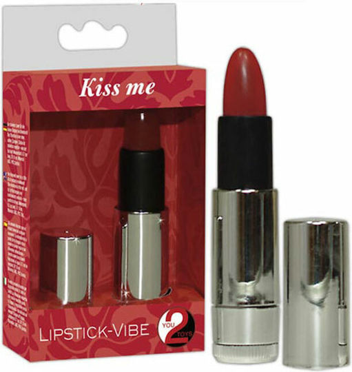 You2Toys Kiss Me Lipstick Vibrator 8.7cm Silver/Red/Black