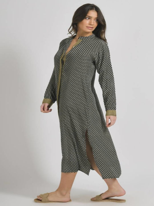 Ble Resort Collection Damen Maxi Kaftan Strand Schwarz