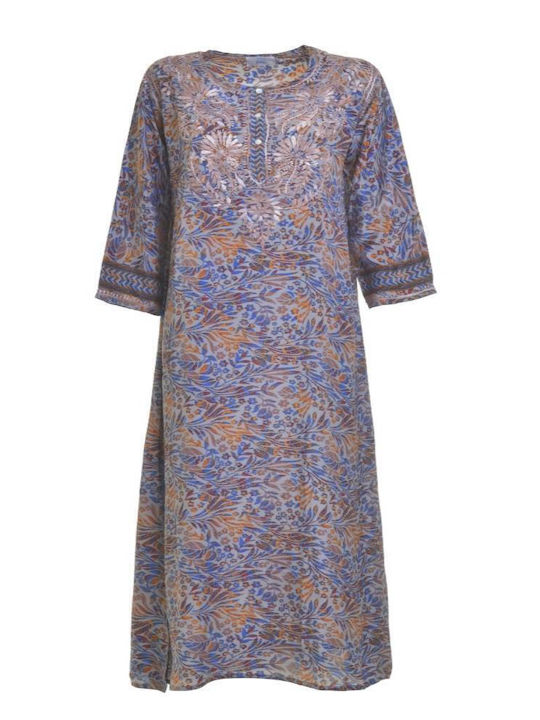 Ble Resort Collection Γυναικείο Μακρύ Καφτάνι Παραλίας Μπλε