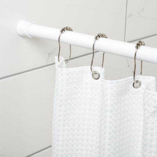Viosarp Telescopic Shower Curtain Rod Straight Plastic White 110-200cm