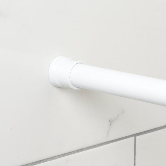 Viosarp Telescopic Shower Curtain Rod Straight Plastic White 110-200cm