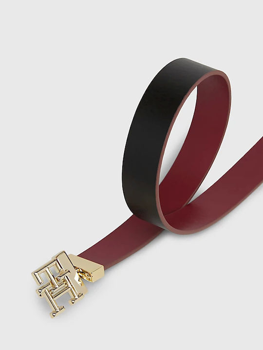 Th Monogram Leder Damen Gürtel Burgundisch