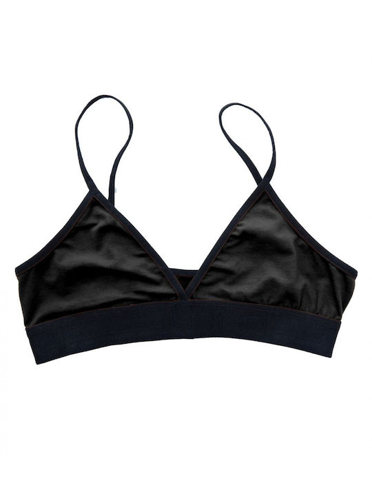 Women's Triangle Cotton Sports Bra, Black Color