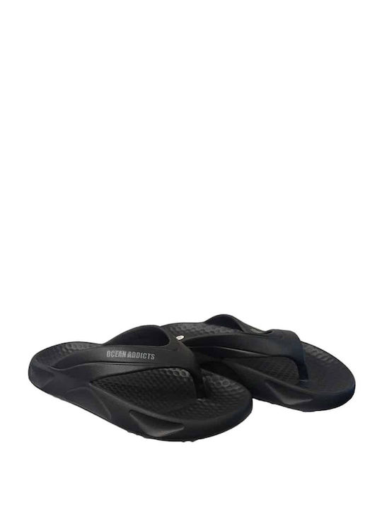 Ocean Addict Men's Flip Flops Calf Black - Black