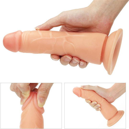 Lovetoy Ingen Easy Strapon Set Арсенал с Единично Дилдо 19см и Вибрация в Телесен цвят