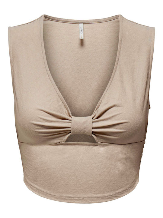 Jany Women's Summer Sleeveless Beige Blouse
