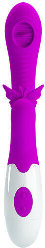 Pretty Love Moth Vibrator Rabbit Licking & Vibrating 20.7cm Purple