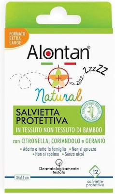 Alontan Insect Repellents Tube Protective wipes with citronella, coriander & geranium 28x13cm Suitable for Children 12pcs