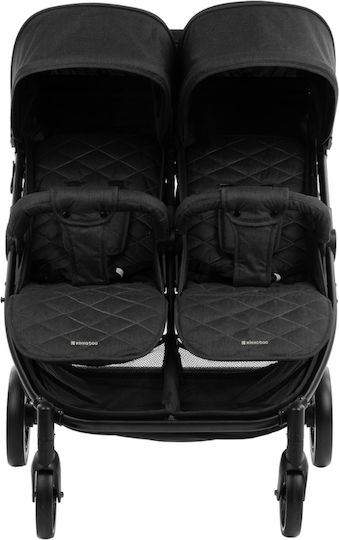 Kikka Boo Happy 2 Double Stroller Suitable for Newborn Black 11.5kg