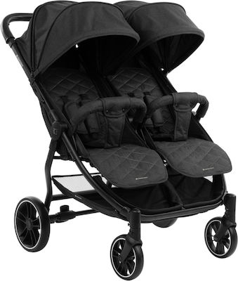 Kikka Boo Happy 2 Double Stroller Suitable for Newborn Black 11.5kg