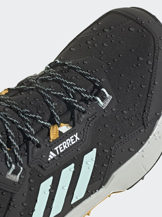 adidas Terrex AX4 Mid GTX Men's Hiking Boots Waterproof with Gore-Tex Membrane Core Black / Semi Flash Aqua / Preloved Yellow