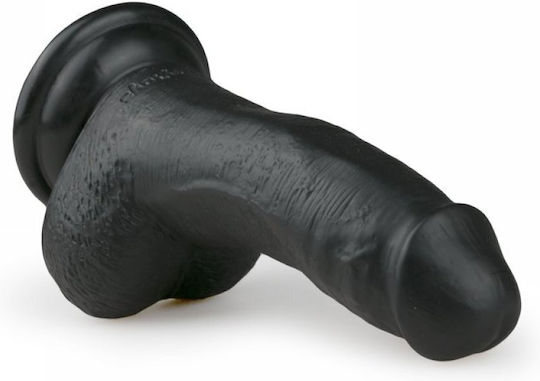 Черно Омоима Пенис Dildo с Вендуза & Орхеи Реалистично дилдо с Топки и Вендуза Черен 19см