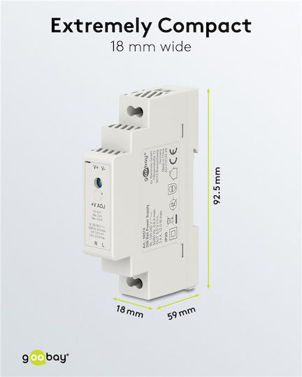 Goobay DIN Rail Power Supply 2.4A/5V/12W