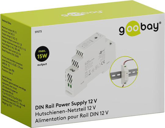 Goobay Τροφοδοτικό Ράγας με Έξοδο 12V και Ισχύ 15W 1.25A