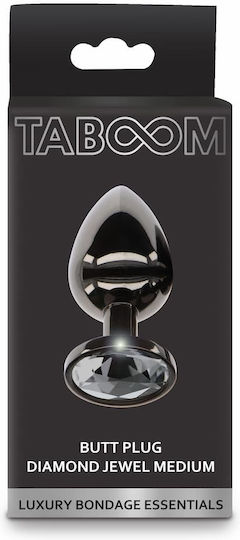 Taboom Diamond Jewel Dop Anal Mediu Neagră 8.2cm