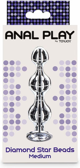 ToyJoy Diamond Star Beads Anal Beads Medium Silver