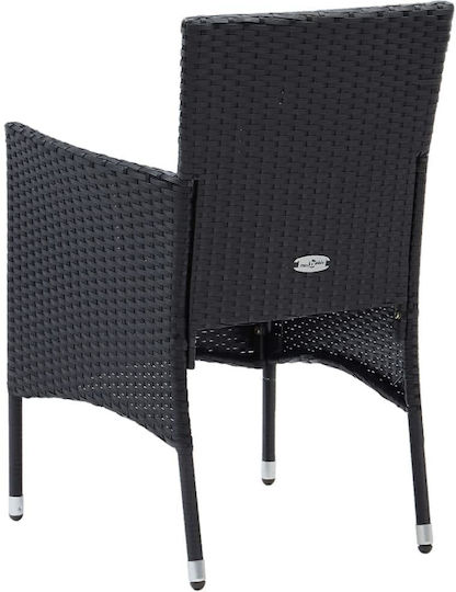 Garten- und Outdoor-Möbelsets für kleinen Raum 3 Stück Schwarz mit Kissen