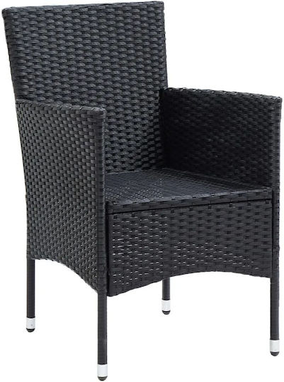 Garten- und Outdoor-Möbelsets für kleinen Raum 3 Stück Schwarz mit Kissen