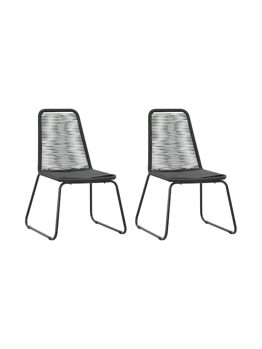 Dining Room Set for Small Outdoor Spaces 3 Pieces Black