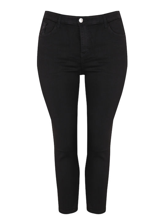 Basic Talie înaltă Blugi de damă cu croială slim Negru