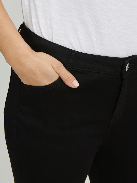 Basic Talie înaltă Blugi de damă cu croială slim Negru