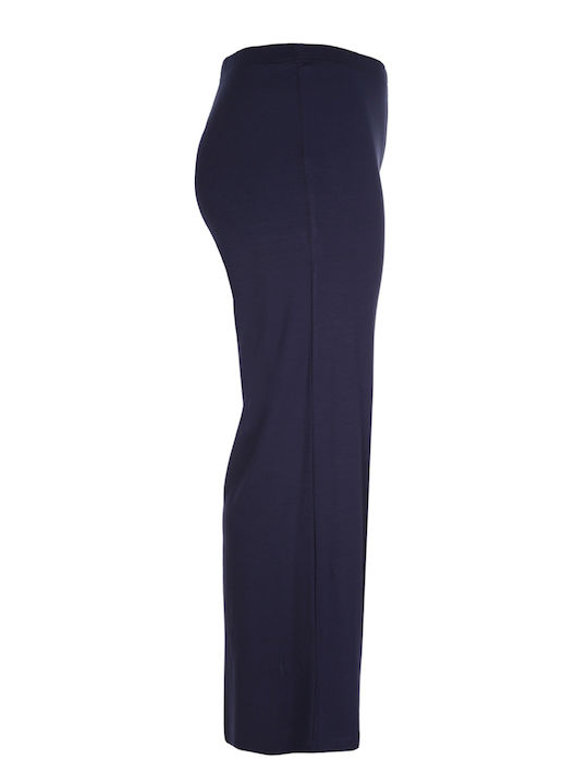 Women's Fabric Trousers with Elastic Navy Blue