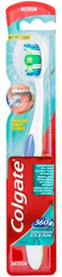 Colgate 360 Manual Toothbrush Medium White 1pcs