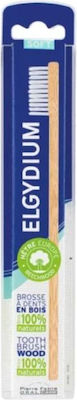 Elgydium Wood Toothbrush Manual Toothbrush Soft White 1pcs