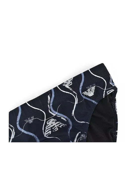 Emporio Armani Herren Badebekleidung Slip Blau mit Mustern