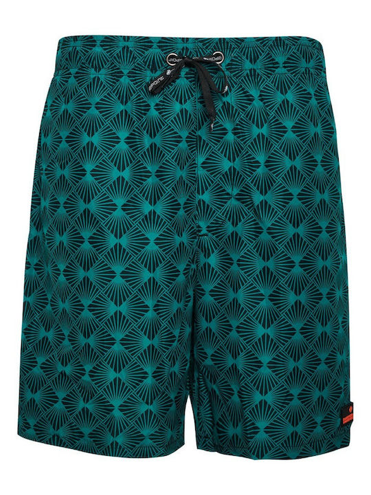 Bluepoint Men's Swimwear Bermuda Green with Patterns