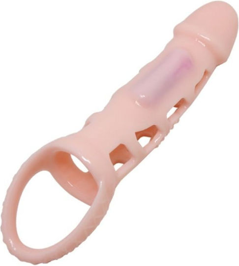 Baile Extension Vibrating Cock Sleeve Προέκταση Πέους με Δόνηση Μαύρη 13.5cm bI-26209