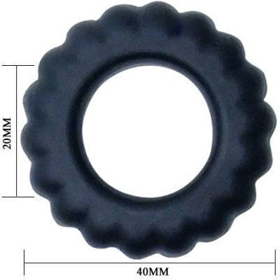 Baile Titan Inel Cock Silicon Negru BI-210145-1