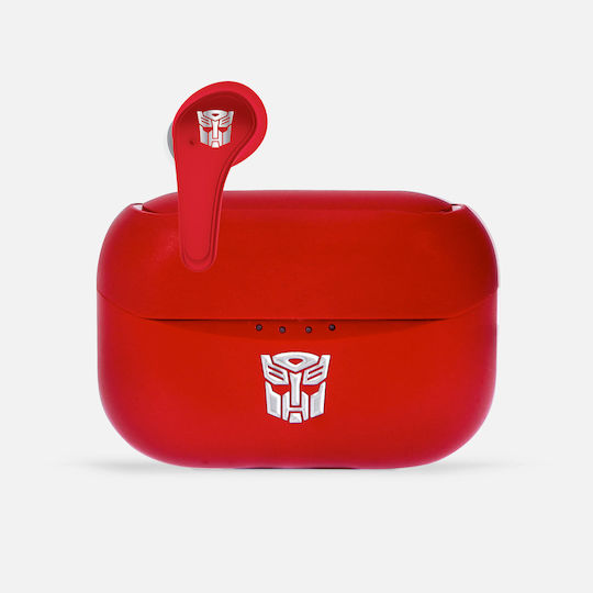 OTL Transformers Autobot In-ear Bluetooth Handsfree Ακουστικά με Θήκη Φόρτισης Κόκκινα