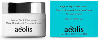 Aeolis Organic Fig & Olive Leaves Moisturizing Cream Suitable for All Skin Types 50ml