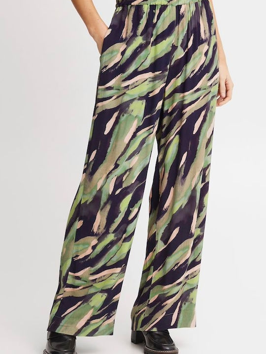 20612054 Women's Fabric Trousers Loose Fit Black