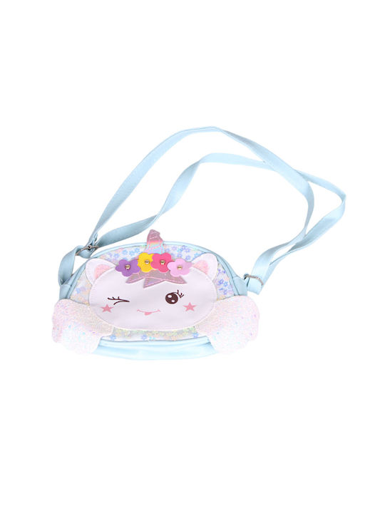 Shoulder bag for children PVC 15x17x6cm light blue