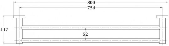 Sparke Double Wall-Mounted Bathroom Rail ​80x3.5cm Gold